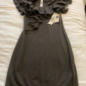 Bird by Juicy Couture Gray Cowl Neck Mini Dress